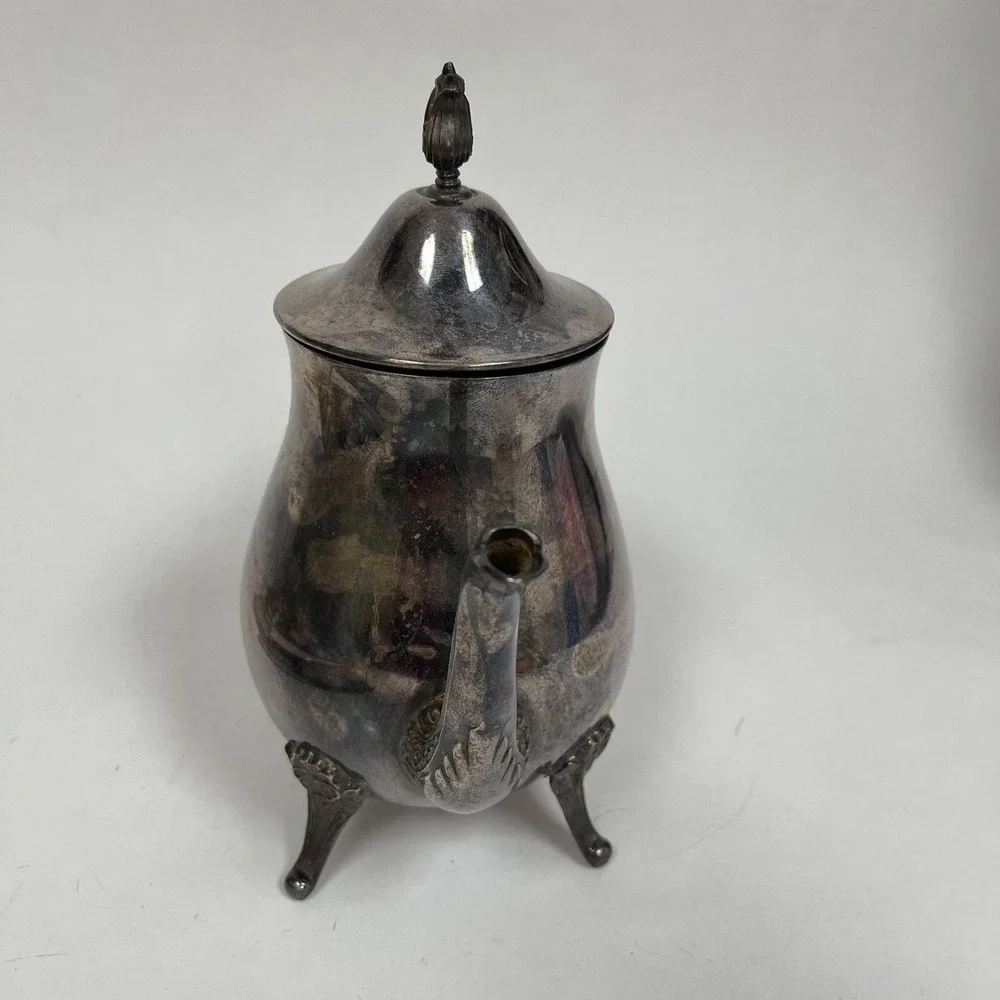 Leonard Silver-plate Tea Coffee Pot‎ Hinged Lid 9